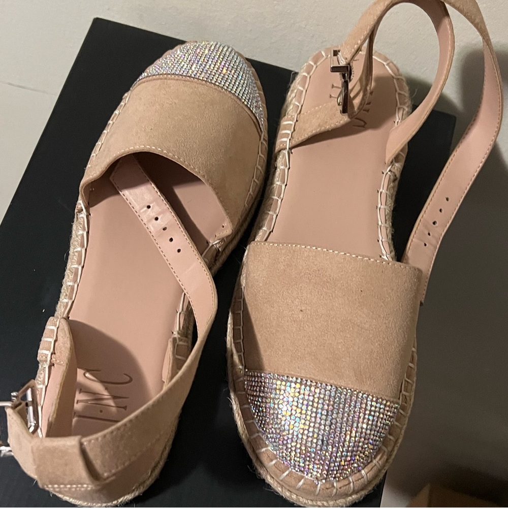 Brand new/never worn INC ankle strap flat espadrilles